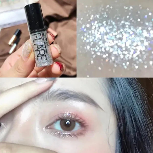 6 PCs Set Liquid Glitter Eyeliner, Metallic Shimmer Glitter Eyeshadow, Long Lasting Waterproof Sparkling Eyeliner Eye Shadow