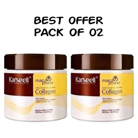Pack Of 02  Karseell Hair Mask Collagen Treatment Cream – Argan Oil & Maca Essence,